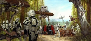 Imperial troops constructing the base on Endor - Source: Wookiepedia